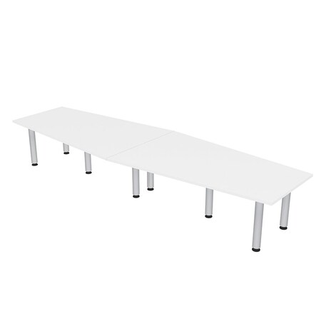 Skutchi Designs 45 in W, 144 in L, 29 in H, Engineered Wood Top, White HAR-HEXIR-46143PT-09